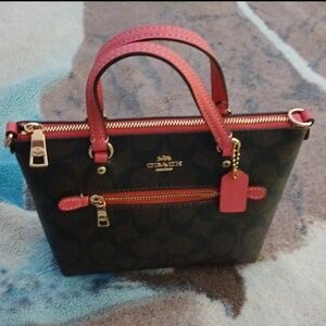 Authentic Coach Mini Gallery Signature Canvas Crossbody Bag